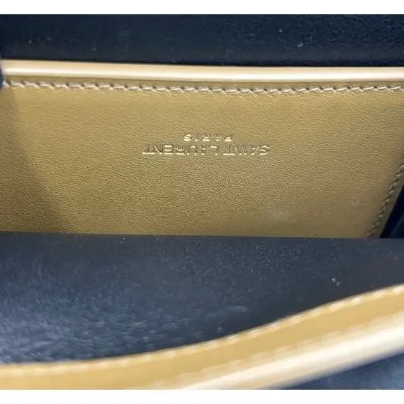 Saint Laurent Ysl Tan Leather Clutch/chain wallet made in Italy - Picture 8 of 11